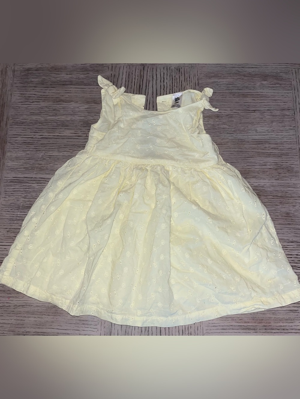 OshKosh B'gosh Baby Girl Yellow Eyelet Cottagecore Dress 24M